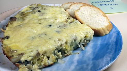 омлет с грибами и картофелем