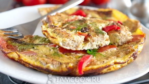 Рецепт Омлета с хлебом на сковороде