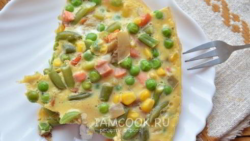 омлет с мексиканской овощной смесью