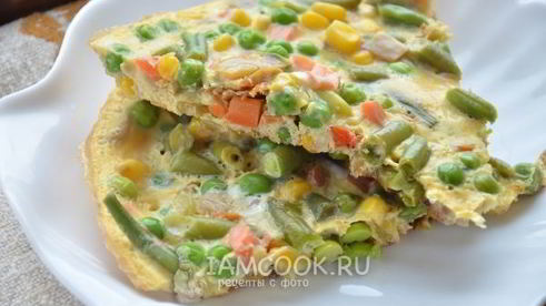 омлет с мексиканской овощной смесью