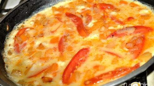 омлет с овощами