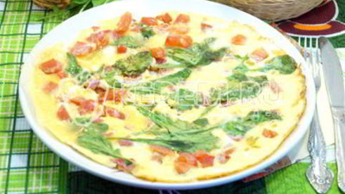 омлет с помидорами и рукколой алонзо