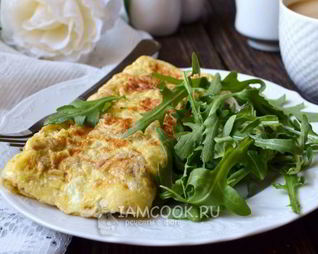 Омлет с рукколой и овсяными хлопьями