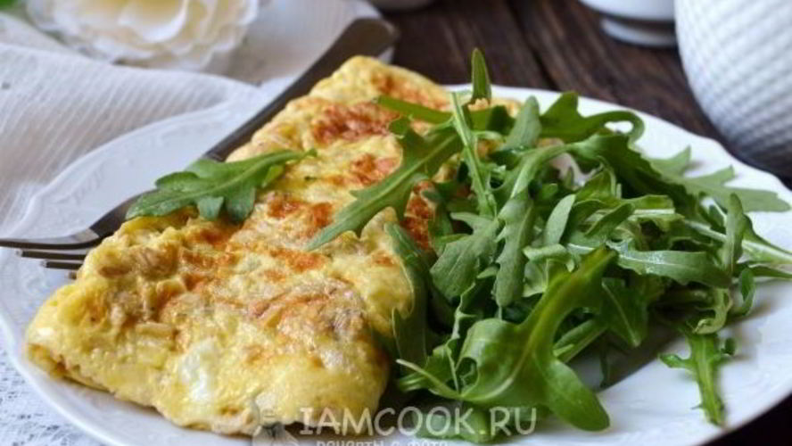 Рецепт омлета с рукколой и овсяными хлопьями