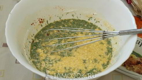 омлет с творогом на сковороде