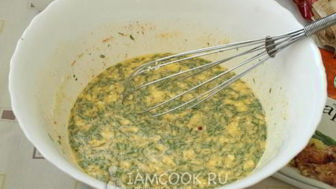 омлет с творогом на сковороде