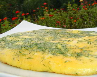 Омлет с укропом и творогом