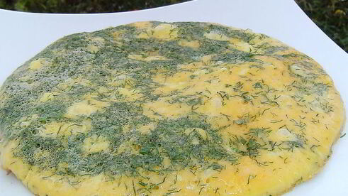 омлет с укропом и творогом