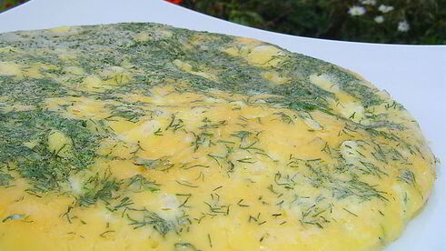 омлет с укропом и творогом