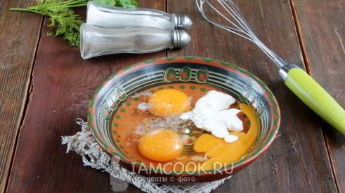 омлет с ветчиной