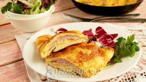 омлет с ветчиной