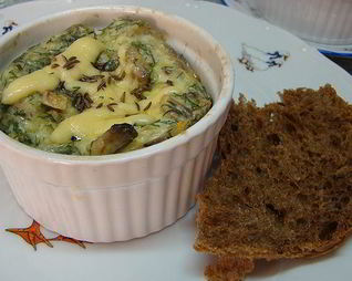 Омлет с зеленью и грибами