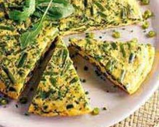 Омлет со стручковой фасолью и руколой