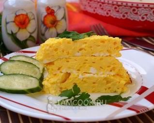 Пышный омлет в духовке