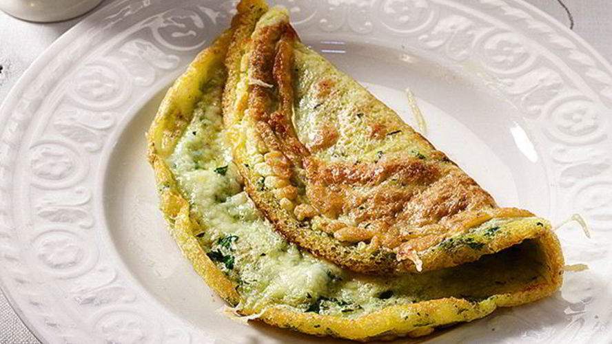 Рецепт зеленого омлета с сыром