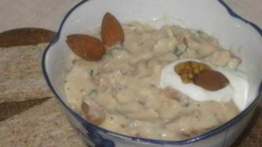 Рецепт фасолевого паштета с карамелизированным луком и имбирем