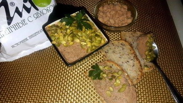 Рецепт Нежного паштета с отрубями