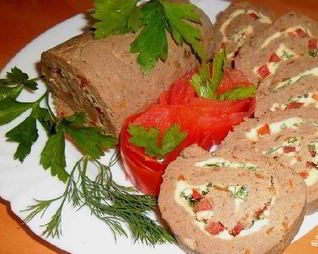 Паштет из куриной печени с овощами