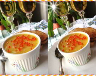 Паштет из семги с красной икрой и вином