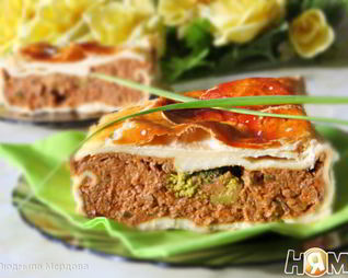 Печеночный паштет запеченный в тесте