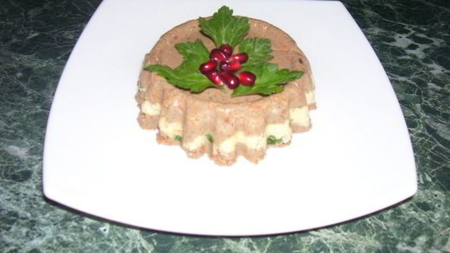 Рецепт желированного паштета с сыром