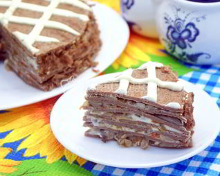 Блинный торт с печенью