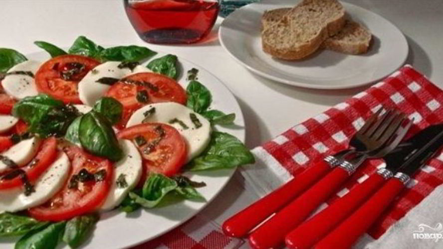 Рецепт помидоров с сыром моцарелла