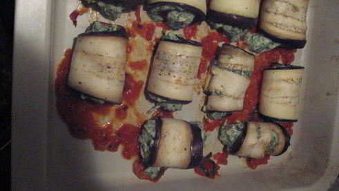 роллатини из баклажанов со шпинатом