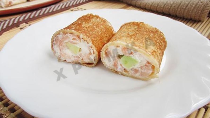 Рецепт роллов из блинов с начинкой
