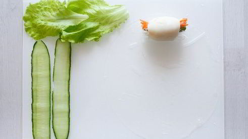 спринг-роллы с кальмарами и тунцом