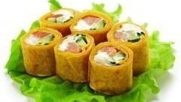 Рецепт Запеченных роллов с лососевой начинкой