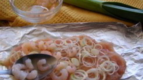 куриный рулет с креветками