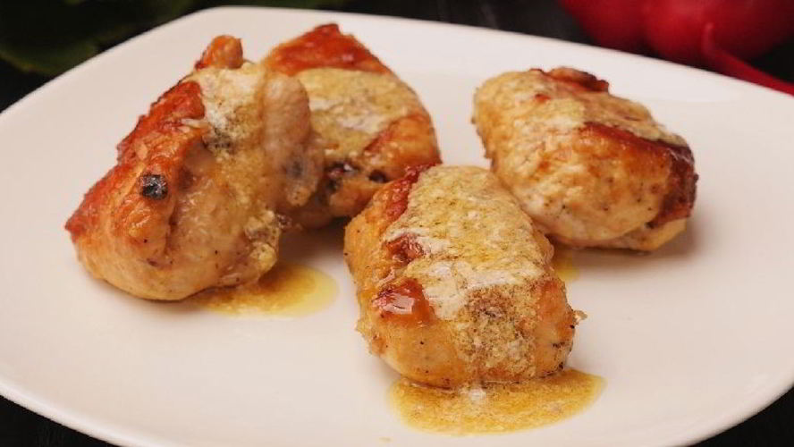 Рецепт куриных рулетиков с грибами