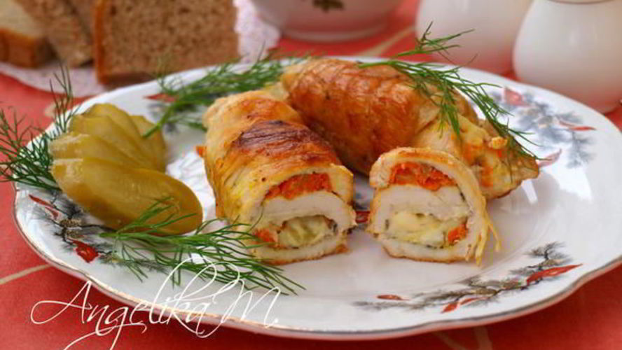 Рецепт куриных рулетиков с плавленным сыром