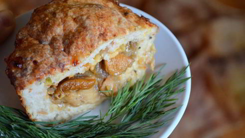 мясной рулет с белыми грибами