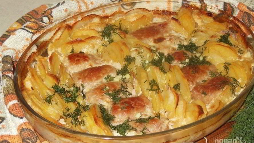 Рецепт мясных рулетиков с картофелем в сливках