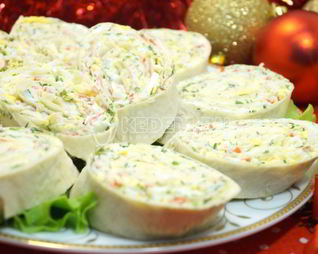 Рулет из лаваша с крабовыми палочками