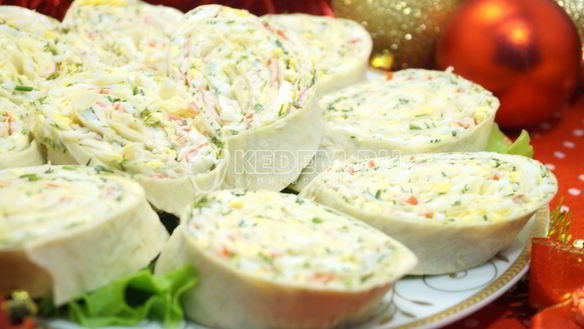 Рецепт Рулета из лаваша с крабовыми палочками