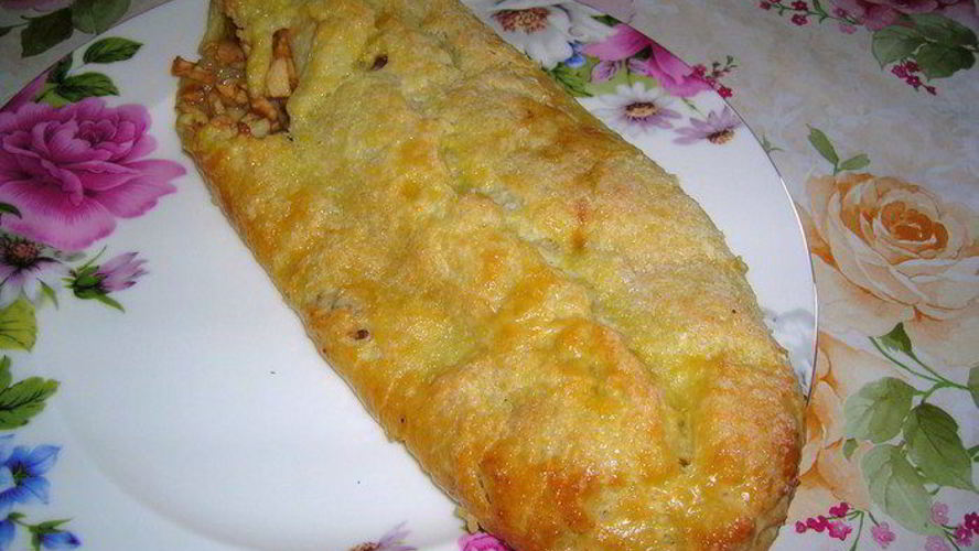 Рецепт рулета из творожного теста с яблоками