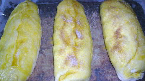 рулет из творожного теста с яблоками