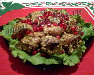 Рулетики из баклажанов с орехами