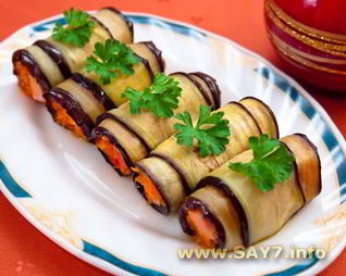 Рулетики из баклажанов