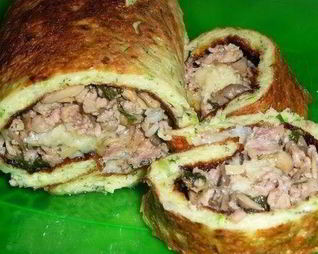 Рулетики из кабачков с мясной начинкой