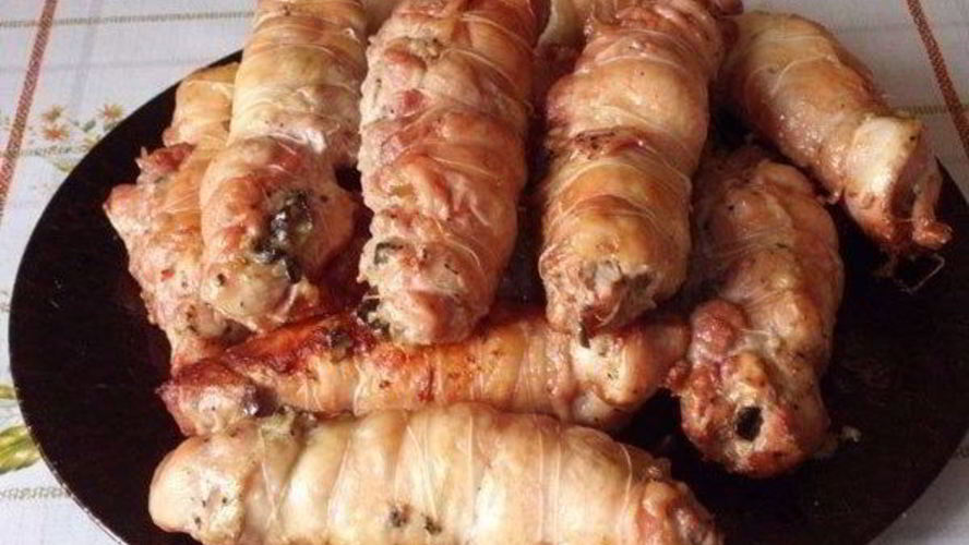 Рецепт сочных куриных рулетов с шампиньонами