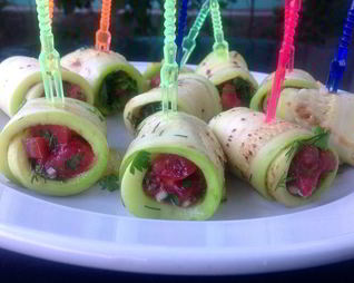 Сочные рулеты из кабачков-гриль