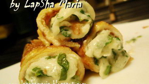 закусочные рулетики с сыром и шпинатом