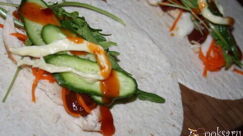 домашняя шаурма с курицей