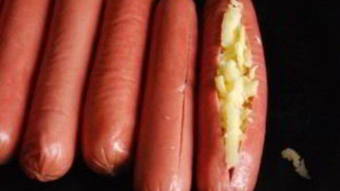 сосиски, запеченные с сыром