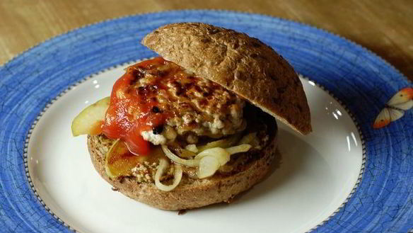 Рецепт Сэндвичей со свиными котлетками и яблоками