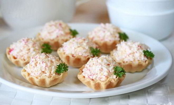 Начинка для тарталеток с крабовыми палочками